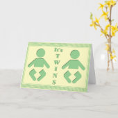 Twin Baby Silhouette Karte (Gelbe Blume)