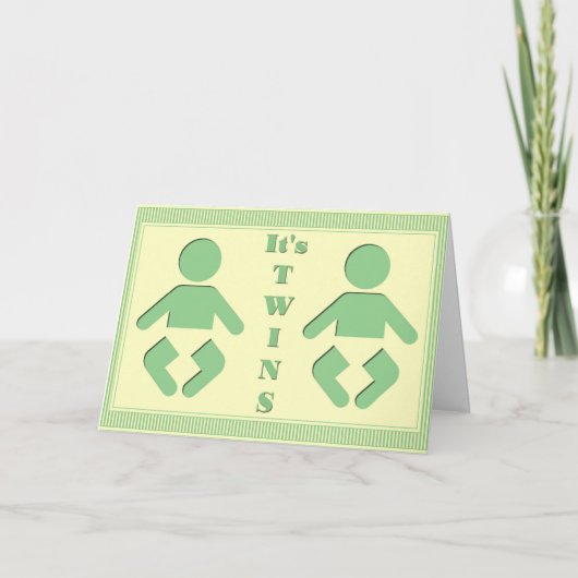 Twin Baby Silhouette Karte (Vorderseite)