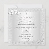 Twin Baby Taufe Girl Boy Christening White Lace Ankündigung (Rückseite)