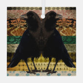 Twin Beaks Crows Ornament Aus Glas (Rückseite)