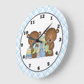 Twin Bears Baby's Room Wanduhr (Winkel)