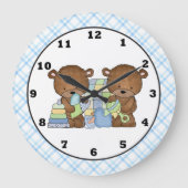 Twin Bears Baby's Room Wanduhr (Vorderseite)
