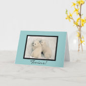 Twin Bears Gratulationen Card 2 - Customizable Karte (Gelbe Blume)