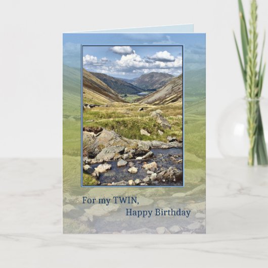 Twin Birthday, Mountain Landscape Karte (Vorderseite)