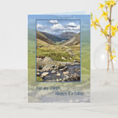 Twin Birthday, Mountain Landscape Karte (Gelbe Blume)