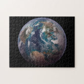 Twin Blue Marbles - West - Planet Earth Black Puzzle (Horizontal)