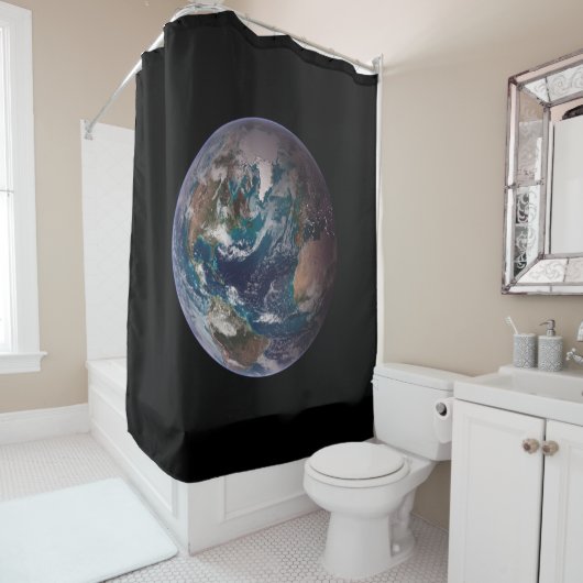 Twin Blue Marbles - West - Planet Erde Duschvorhang (Beispiel)