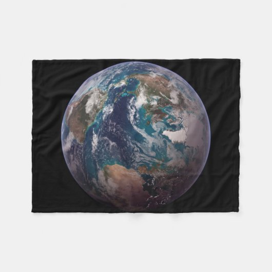 Twin Blue Marbles - West - Planet Erde Fleecedecke (Vorderseite (Horizontal))