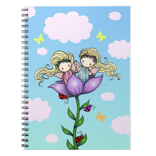 Twin Blume Fairies Notebook von Molly Harrison Notizblock (Vorderseite)