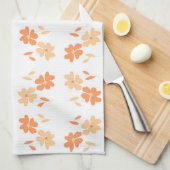 Twin Blume Teetuch - Pfirsich Geschirrtuch (Viertel Falte)