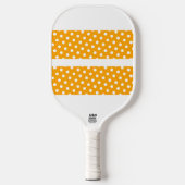 Twin Bold Yellow Racing Stripes White Polka Dots Pickleball Schläger (Vorderseite)