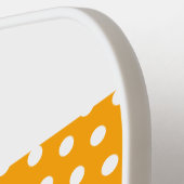 Twin Bold Yellow Racing Stripes White Polka Dots Pickleball Schläger (Linke Seite)