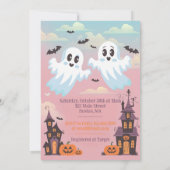 Twin Boos Halloween-Kinderdusche Einladung (Rückseite)