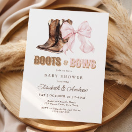 TWIN Boots & Bows Baby Shower Invitation Einladung
