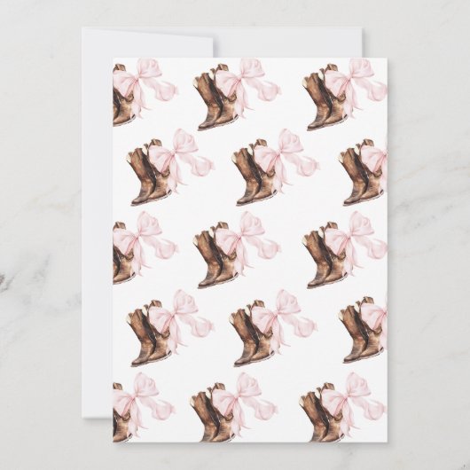 TWIN Boots & Bows Baby Shower Invitation Einladung (Rückseite)