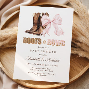 TWIN Boots & Bows Babyparty-Einladung Einladung