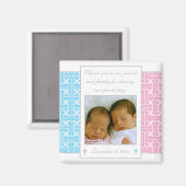 Twin Boy and Girl Baptisse - Foto Magnet (Vorderseite/Rückseite)