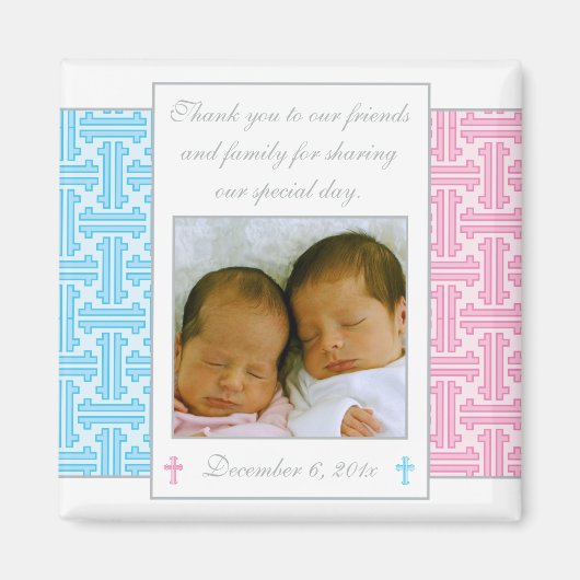 Twin Boy and Girl Baptisse - Foto Magnet (Vorne)