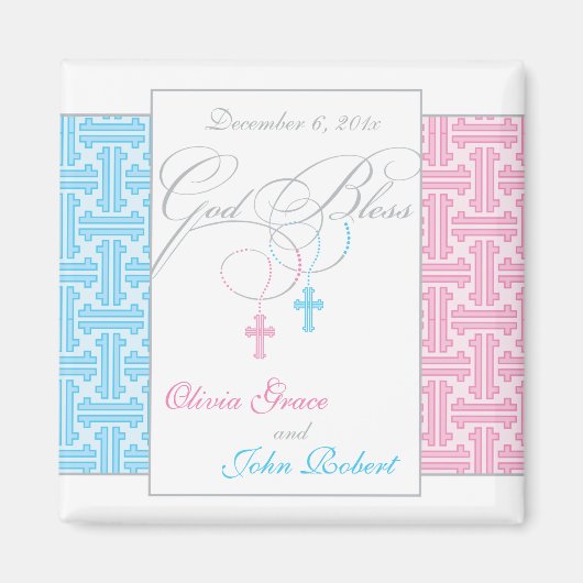 Twin Boy and Girl Baptisse - Magnet (Vorne)