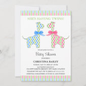 Twin Boy and Girl Giraffe Babydusche Einladung