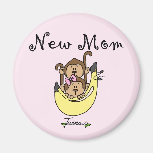 Twin Boy and Girl Junge Mutter Tshirts Magnet (Vorne)