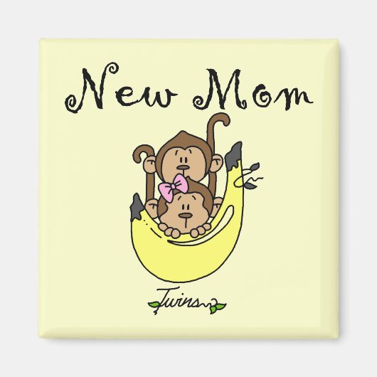 Twin Boy and Girl Junge Mutter Tshirts Magnet (Vorne)