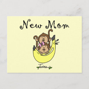 Twin Boy and Girl Junge Mutter Tshirts Postkarte