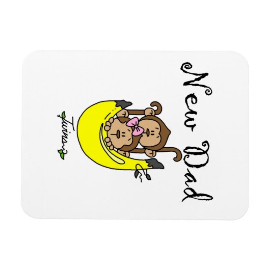 Twin Boy and Girl New Dad Geschenke Magnet (Horizontal)