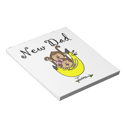 Twin Boy and Girl New Dad Geschenke Notizblock (angewinkelt)