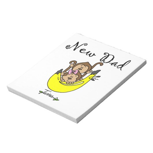 Twin Boy and Girl New Dad Geschenke Notizblock (Rotiert)