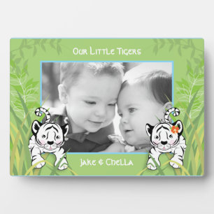Twin Boy and Girl Tigers Foto Plaque Fotoplatte