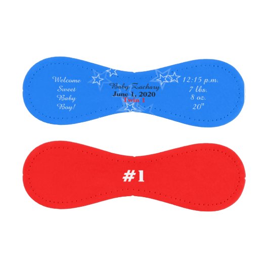 Twin Boy Birth Stats Red White Blue Baseball (Paneele)