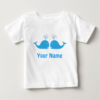 Twin Boy Blue Whale Niedlich Baby T-shirt