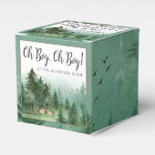 Twin Boy Deer Woodland Baby Dusche Geschenkschachtel (Vorderseite)