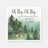 Twin Boy Deer Woodland Baby Dusche Serviette (Vorderseite)