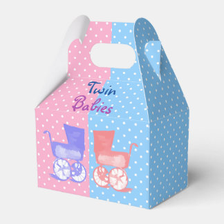 Twin Boy Girl Babies Polka Dots Napkins Geschenkschachtel
