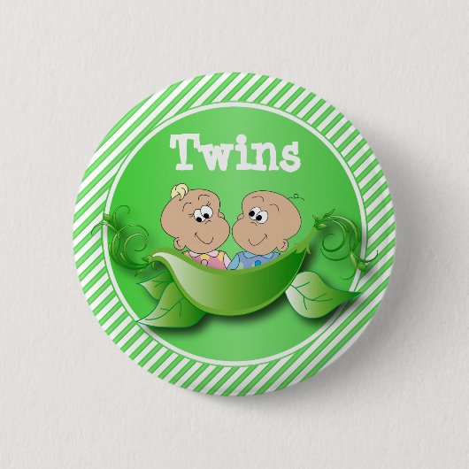 Twin Boy & Girl Baby Shower Button (Vorderseite)