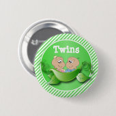 Twin Boy & Girl Baby Shower Button (Vorne & Hinten)