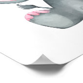 Twin Boy Girl Elephant Baby Dusche Willkommen Poster (Ecke)