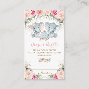 Twin Boy Girl Elephant Pink Floral Tee Windel Begleitkarte