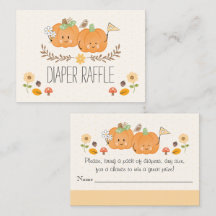 Twin Boy Girl Pumpkin Diaper Raffel Tickets