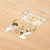 Twin Boy & Girl White Blume 1. Acryleinladungen (Ablage )