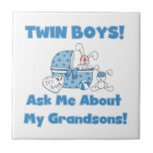 Twin Boy Grandsons Geschenke Fliese (Vorderseite)