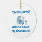 Twin Boy Grandsons Geschenke Keramik Ornament (Links)