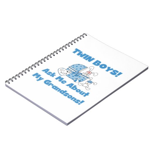 Twin Boy Grandsons Geschenke Notizblock (Linke Seite)