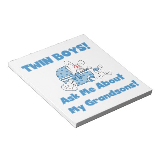 Twin Boy Grandsons Geschenke Notizblock (angewinkelt)