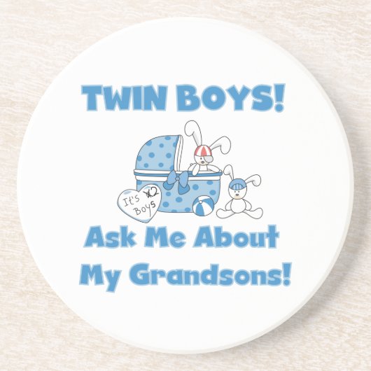Twin Boy Grandsons Geschenke Untersetzer (Vorne)