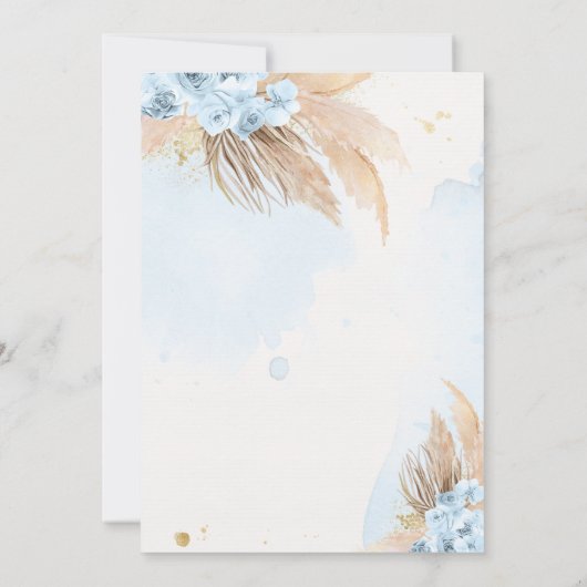 Twin Boy Pampas Grass Bohemisch Desert Baby Dusche Einladung (Rückseite)