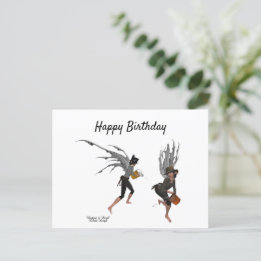 Twin Boy Rain Fee Geburtstagskarte Postkarte