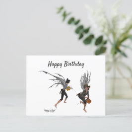 Twin Boy Rain Fee Geburtstagskarte Postkarte